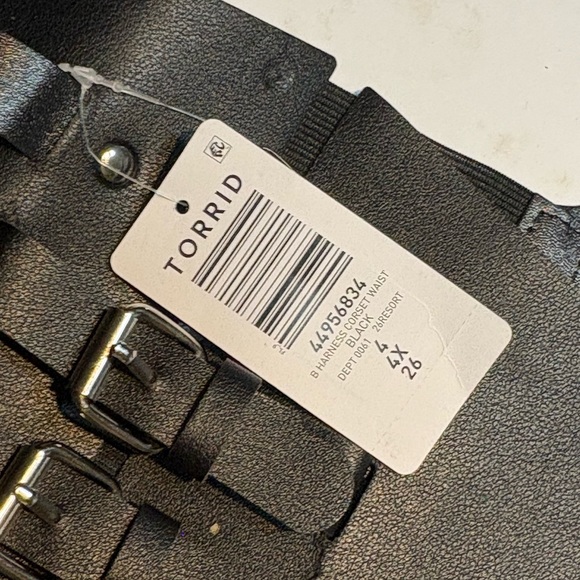 Torrid Black Faux Leather corset harness belt buckles accessory 4x - Picture 3 of 5